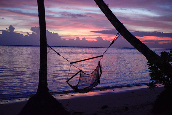 Fiji Sunset over Hammock